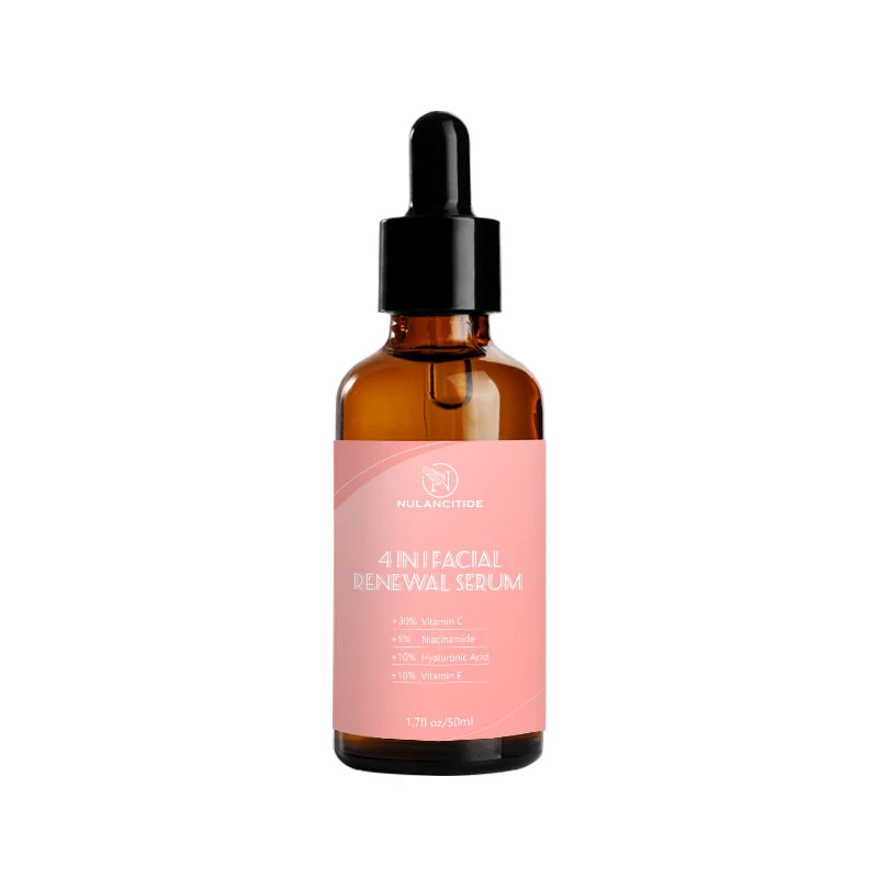 Custom Private Label Skin Care Facial Serum 4 in 1 Anti-aging Whitening 30% Vitamin C 5% Niacinamide 10% Vitamin E HA Face Serum